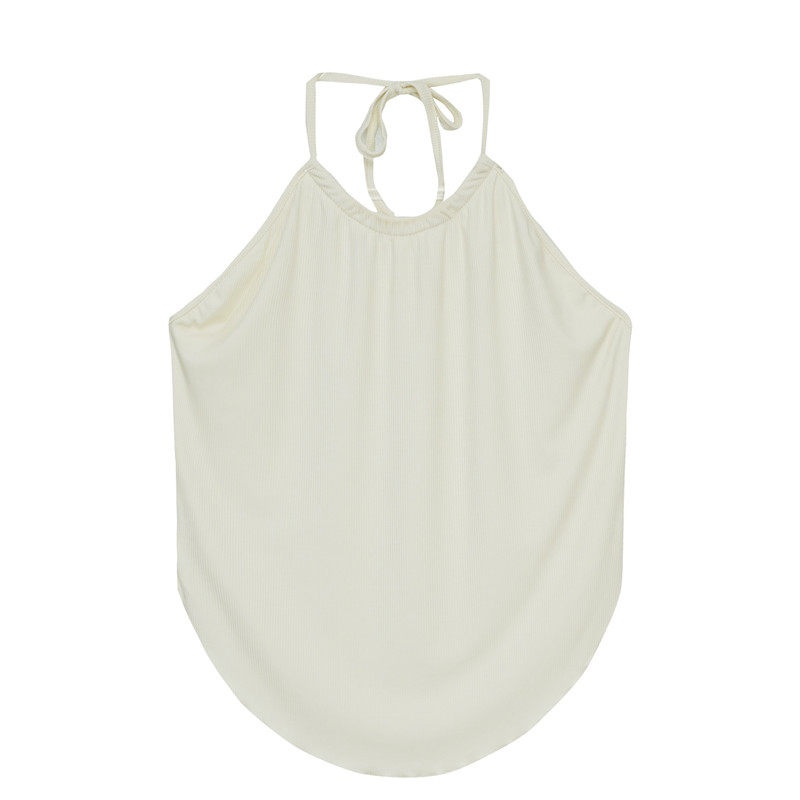 CHINEE Women's Sexy Modal Pajama Set Halter Backless Top Ruffle Shorts Sophisticated Elegant Summer Loungewear Sleepwear