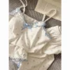 CHINEE Women's Sexy Simple Summer Sleepwear Polyester Pyjamas with Suspender Tops and Shorts Woven Nightwear Two Piece Set Clothing