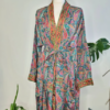 CHINEE Women’s Silk Kimono Floral Embroidery Bohemian Long Robe Stylish Ethnic Outerwear for Casual and Festive Use