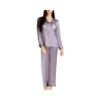 CHINEE Women's Silk Satin Pajama Sets Button Elastic Waist Sleepwear Loungewear Sets