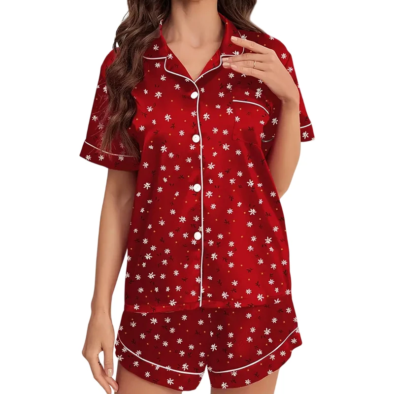 CHINEE Women's Silk Summer Sleepwear Shorts Elastic Waist Custom Colors Sizes Breathable Quick Dry Night Suits