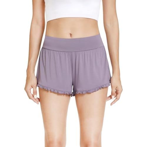 CHINEE Women's Sleep Shorts Viscose Bamboo Wide Leg Lounge Pants Pure Cotton Sleep Pants Pajamas Shorts