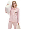 CHINEE Women's Sleepwear Coral Fleece 2 Piece Sleepwear Lady Pajamas Suit