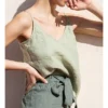 CHINEE Women's Sleepwear Cotton and Linen Thin Section Camisole Tops and Shorts Silk Pajama Sets