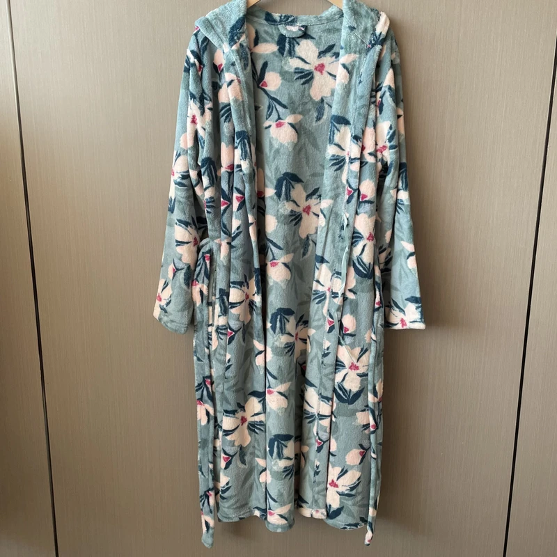 CHINEE Womens Sleepwear Fleece Bathrobe Shawl Collar Soft Plush Spa Robe Coral Flannel Pajamas Gown Room Wear Girl Nice Soft Warm