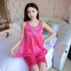 CHINEE Women's Sleepwear Lace Sleeveless Vest Shorts Pajamas