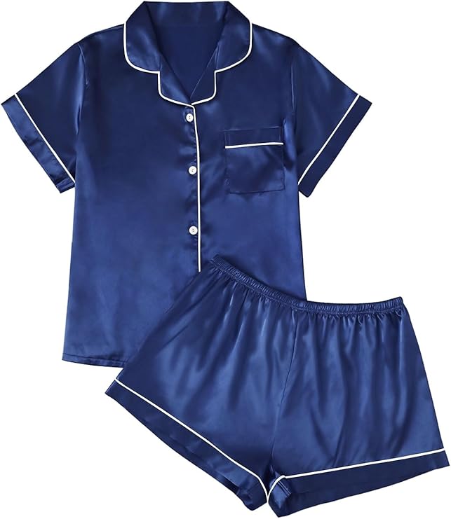 CHINEE Women's Sleepwear Nightgown Knee Length Short Sleeved Cartoon Pajamas 3XL 100% Polyester