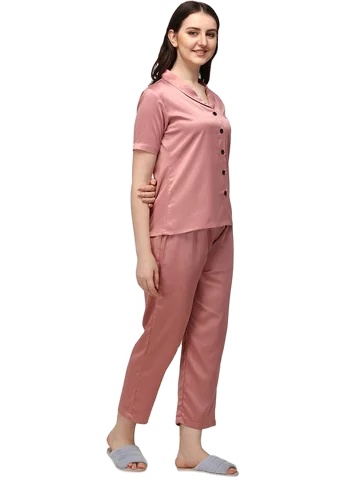 CHINEE Womens Sleepwear Set Soft Pajama Set with Short Sleeve Top and Pants Lightweight Nightwear Loungewear for Comfortable Sleep