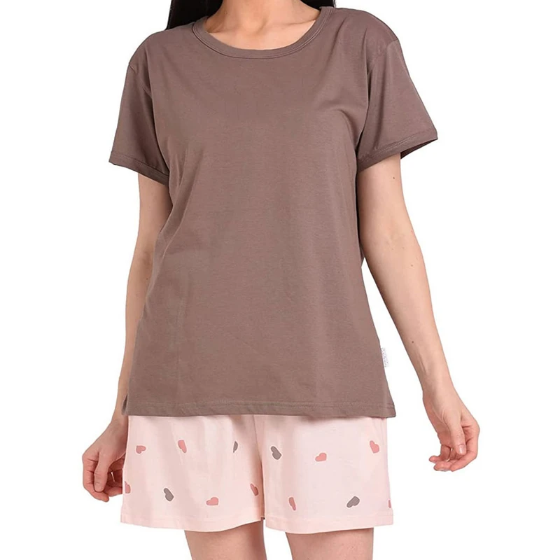 CHINEE Women's Sleepwear Shorts Set, Soft Cotton, Breathable, Casual Comfort