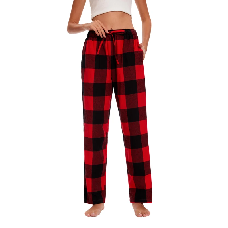 CHINEE Women's Soft 100% Cotton Stretch Single Bottom Pajamas Pants
