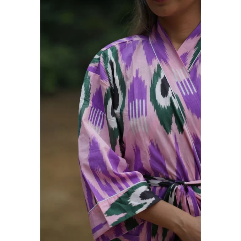 CHINEE-Womens-Soft-Breathable-Long-Sleeves-100-Cotton-Cambric-60X60-Woven-Bathrobe-Drawstring-Closure-Belt-One-Size-S-2XL