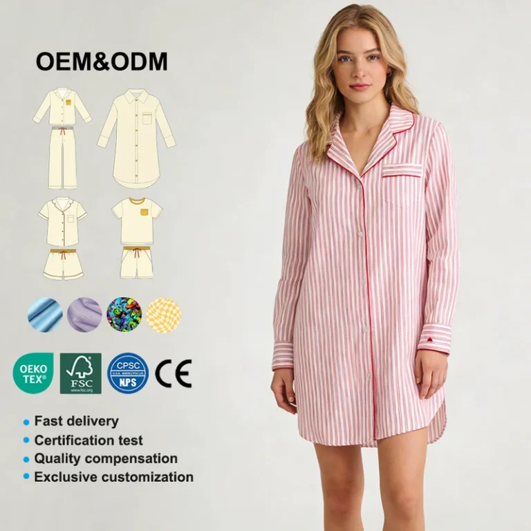 CHINEE Women's Solid Cotton Long Sleeve Plus Size Summer Pajamas Shirt Dress Quick Dry Breathable Casual Homewear