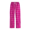 CHINEE Women's Solid Dark Fuchsia Flannel Casual Plus Size Pajama Pants Soft Cozy Breathable Eco Friendly Elastic Waist Autumn