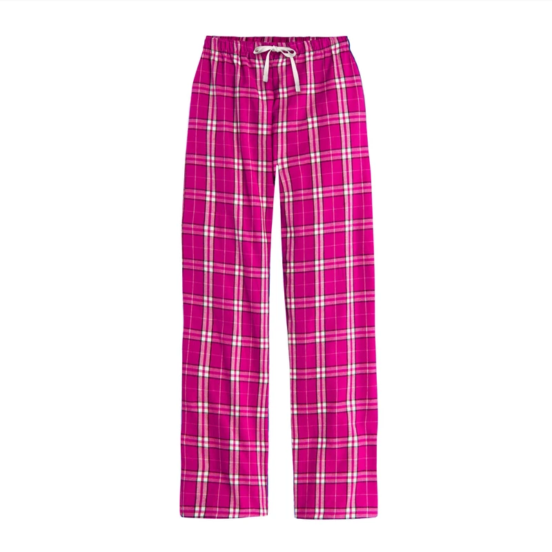 CHINEE Women's Solid Dark Fuchsia Flannel Casual Plus Size Pajama Pants Soft Cozy Breathable Eco Friendly Elastic Waist Autumn