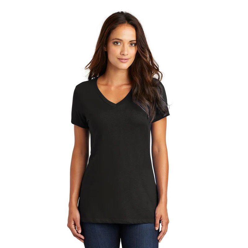CHINEE Women's Summer Breathable Eco Friendly Anti UV Quick Dry V Neck Short Sleeve T Shirt 100% Cotton Stretchy Solid