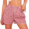 CHINEE Women's Summer Breathable Fleece 100% Cotton Hot Shorts Casual Lounge Sleep Boxer Elastic Waist Plain Dyed Colored Customized