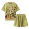 CHINEE Women's Summer Home & Outdoor Wear Two Piece Customizable Breathable Cotton Pajama Set