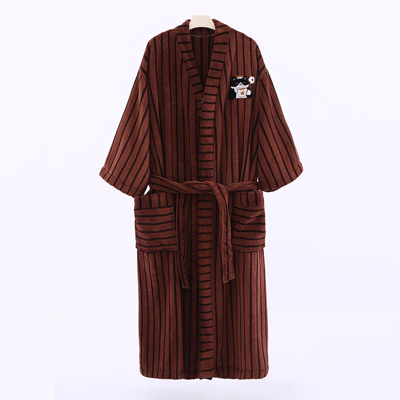 CHINEE Women's Super Fluffy Relaxation Hooded Fleece Robe Warm Plush Terry Cloth Bathrobe Casual Print Breathable Long Knee for Spring