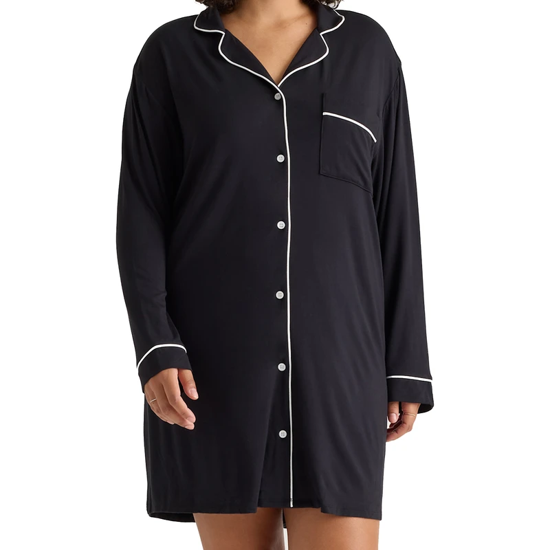 CHINEE Women's Vintage Plaid Streetwear Long Turn Collar Silk Satin Night Lounge Wear Sleep Shirt Quick Dry Plus Size