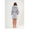 CHINEE Women's XXL Fleece Short Robe with Pockets Hoodies & Sweatshirts