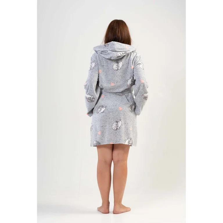 CHINEE Women's XXL Fleece Short Robe with Pockets Hoodies & Sweatshirts