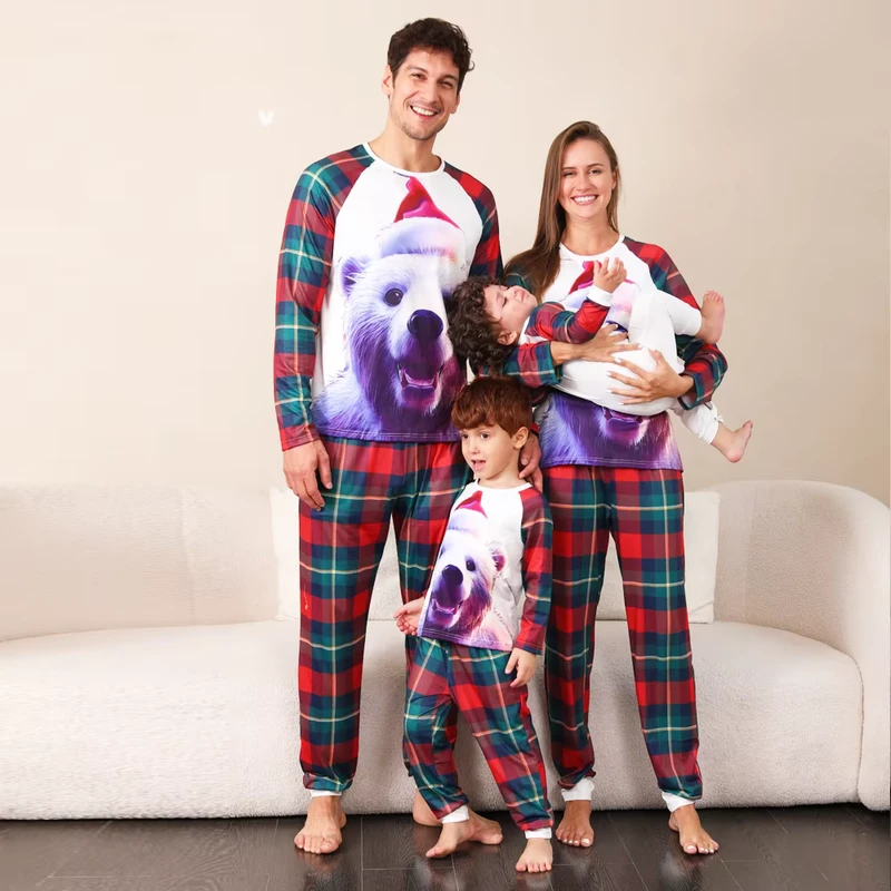 CHINEE Xmas Family Christmas Pjs Sleepwear Sets Long Sleeve Pajamas Matching Family Pajamas Sets for Women Men Kids Couples