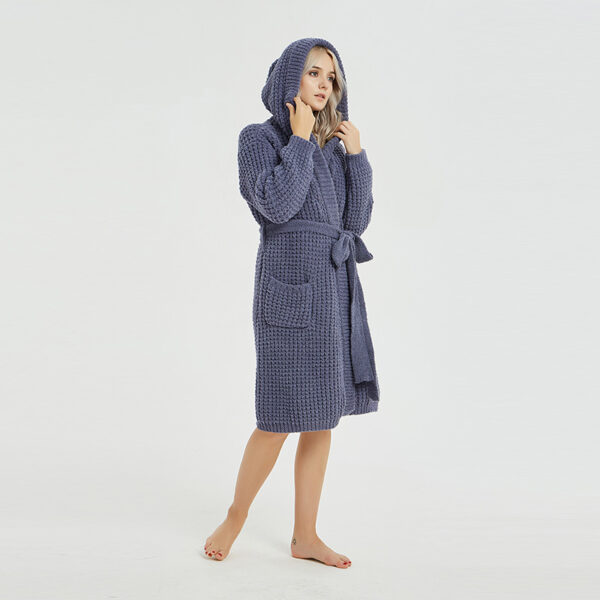 CHINEE Ylys Bath Robe Pijamas Womens Sleep Wear High Quality Home for Winter Night Gown Pajamas Free Size 100% Polyester Hooded Knitted