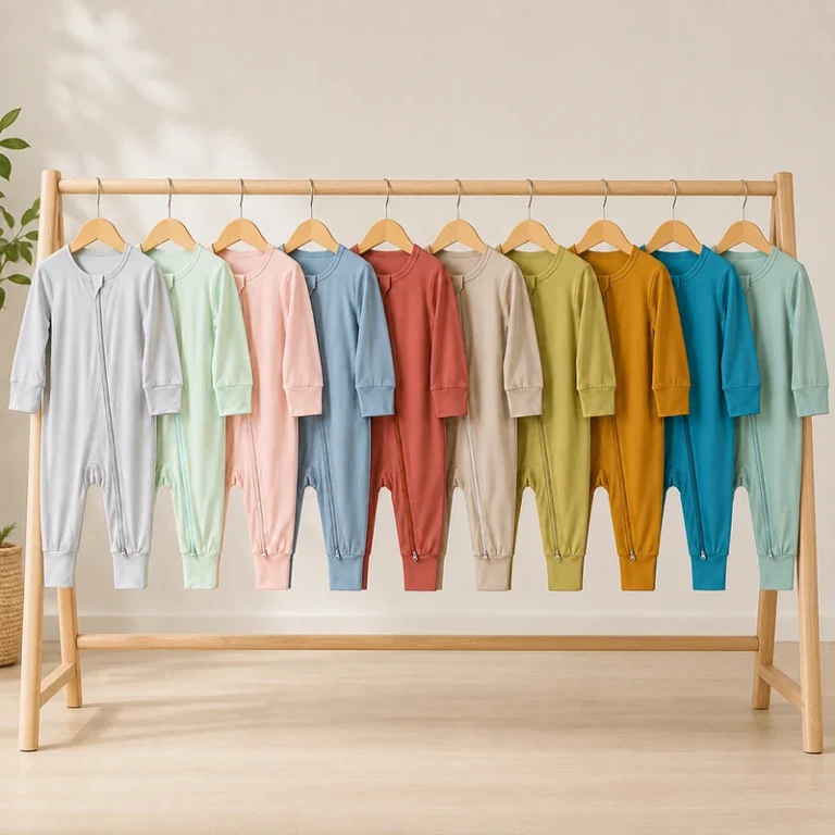 CHINEE-Zipper-Newborn-Solid-Colors-Long-Sleeve-Boys-Suit-Neutral-Baby-Clothes-Sleep-Ware-Bamboo-Spandex-Baby-Romper