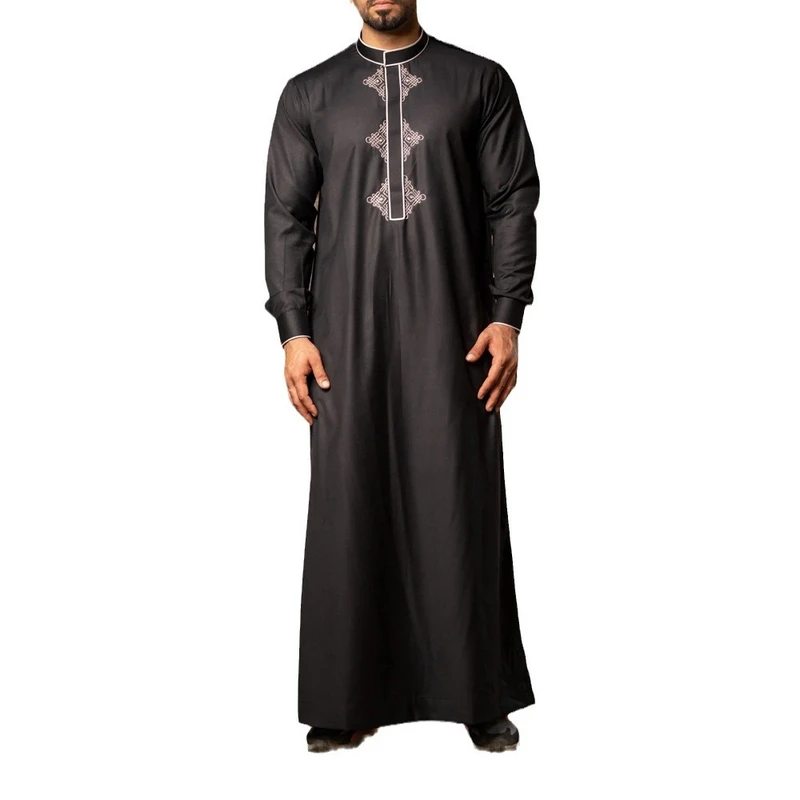 CHINEE of New Muslim Long Sleeved Embroidered Ethnic Style Men's Arabic Robes in Factories