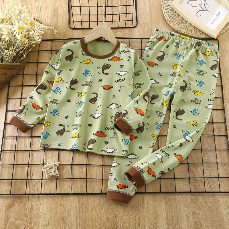 1-10Years Toddler Boys Girls Pajamas Sets Custom Logo Children's Pyjamas Soft 100% Cotton Kids Pajama Set