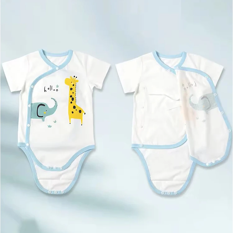 100-Cotton-Infant-Pajamas-Newborn-Short-Sleeved-Suit-Romper-Baby-Clothes-Breathable-Suit
