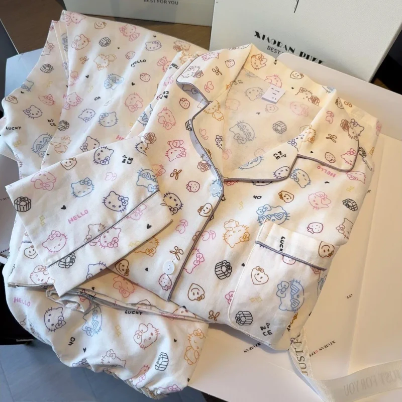 100% Cotton New Sleepwear Women Long Print Plus Size Factory Custom Label Breathable Women Pajamas Solid Color