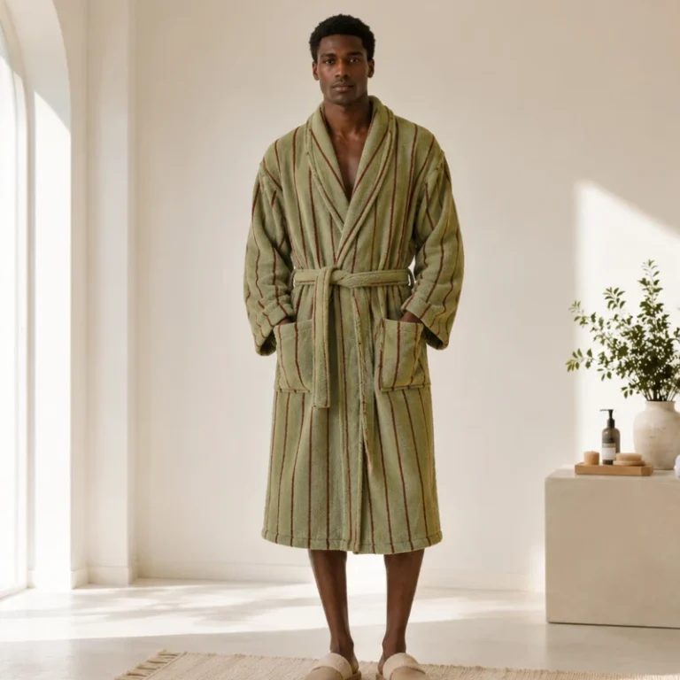100-Cotton-Pajamas-for-Spring-Summer-Autumn-Mens-Spa-Bathrobe-Custom-Unisex-Robe-Elegant-Terry