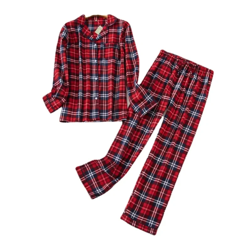 100-Cotton-Pajamas-for-Women-Set-Long-Sleeve-Sleepwear-With-Pants-Soft-Pj-Plaid-Print-Sleep-Tops-Lounge-Sets-S-3XL