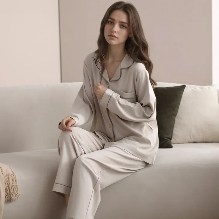 100-Knitted-Cotton-Long-Sleeve-Pajamas-Set-for-Women-Vintage-Fashion-Home-Wear-Comfort-Sleep-Soft
