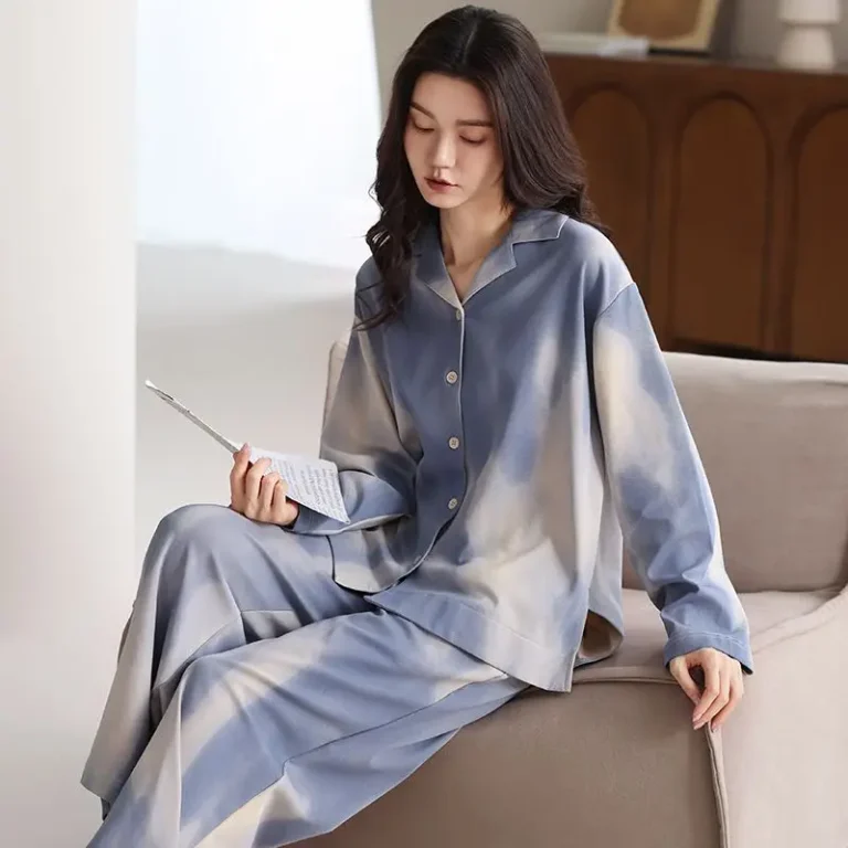 100-Knitted-Cotton-Long-Sleeve-Tie-Dye-Pajamas-Set-Luxury-Romantic-Vintage-Home-Sleepwear-Lounge-Soft-Autumn-Winter