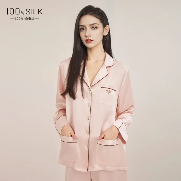 100-Mulberry-Silk-Womens-Two-Piece-Pajama-Set-Luxury-Fashion-Home-Wear-Solid-Pattern-16mm-Thickness-Large-Size-for-Summer