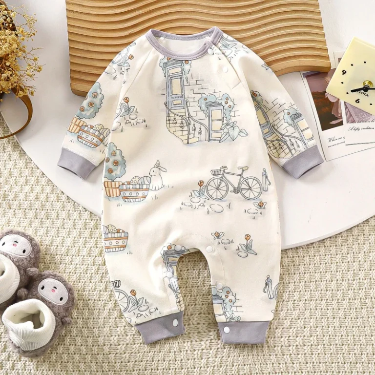 100-Organic-Cotton-Clothing-for-Newborns-and-Toddlers-Custom-Baby-Pajamas-Bodysuit-with-Snap-Button-Closure-Infant-Rompers
