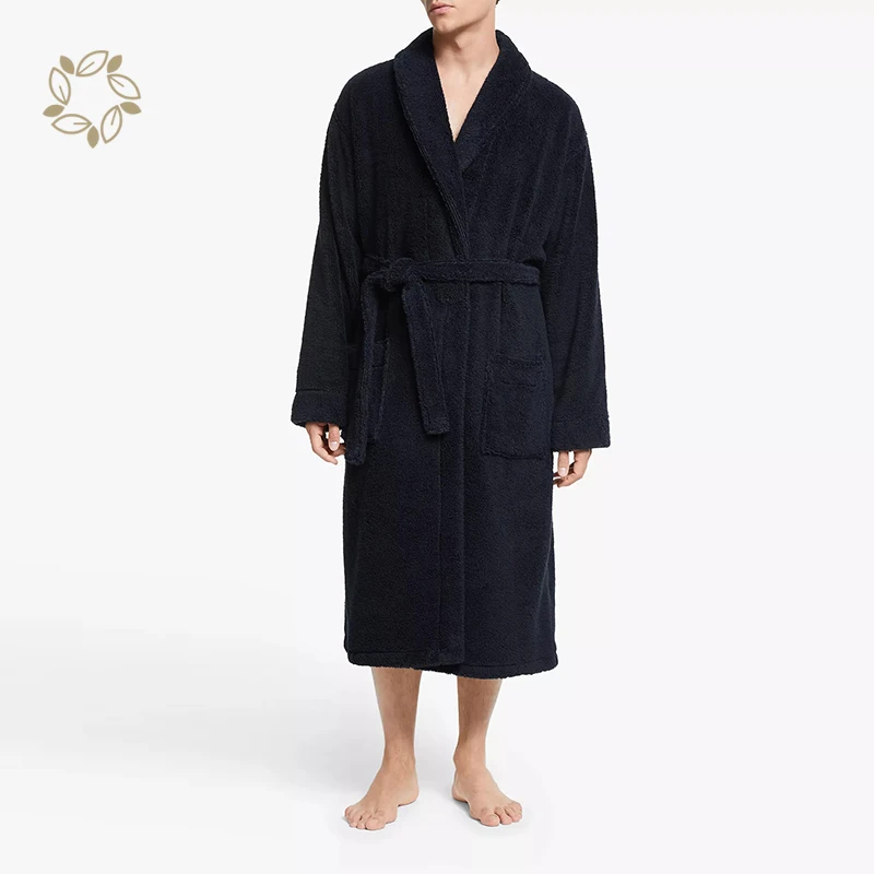 100% Organic Cotton Terry Bathrobe for Men Cotton Bath Robe GOTS Towelling Bath Towel Sustainable Men's Towel Robe