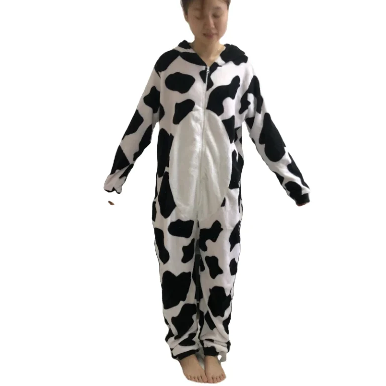 100-Polyester-Flannel-One-Piece-Hooded-Womens-Pajamas-Jumpsuit-Onesie-Soft-Warm-Simple-Pattern-Long-Sleeves-Drawstring-Closure