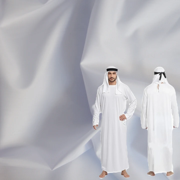 100-Spun-Polyester-Breathable-48-150D-Twill-Fabric-for-Muslim-Saudi-Mens-Robe-Thobe-Shirts-Lining-Garments