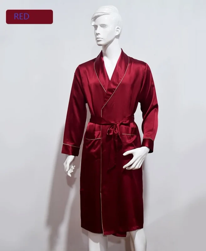 19-MM-100-Mulberry-Silk-Elegant-Skin-Friendly-Nightgown-Mens-Robe-in-Solid-Color