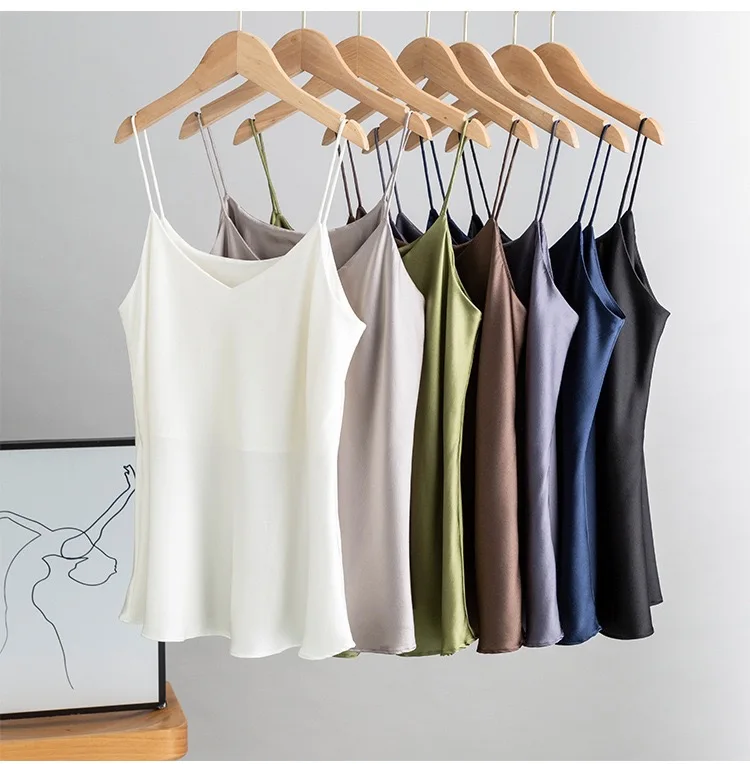 19-Momme-Elastic-Silk-Satin-100-Pure-Mulberry-Silk-Cami-Tank-Top-for-Women-for-Sleepwear-and-Spa-Summer-Season