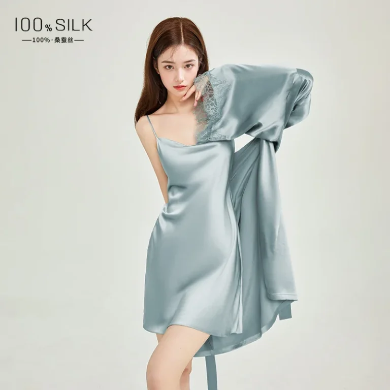 19-Mumi-Silk-Lingerie-Nightdress-100-Silk-Luxury-Two-Piece-Mulberry-Silk-Dress-and-Robe-Set