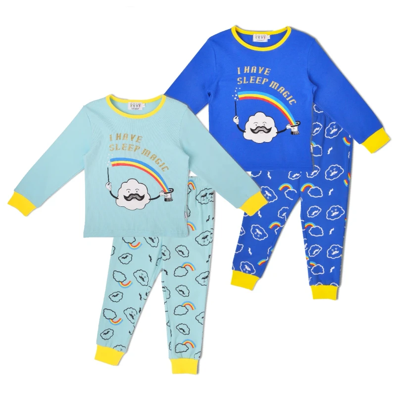 2 10 Year Magic Kids Pajamas Baby Boys Clothing Print Long Sleeved Cotton Kids Pijamas Children Sleepwear Pajamas