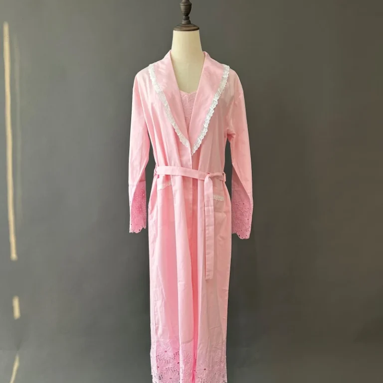 2-Piece-Pink-Cotton-Robe-Nightdress-Set