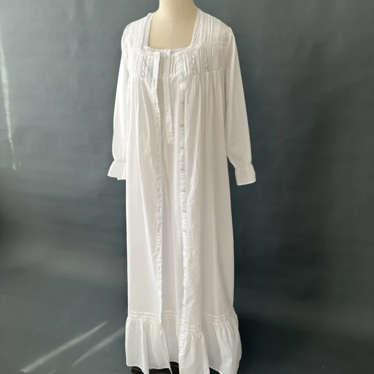 2-Piece-White-Cotton-Nightdress-Set