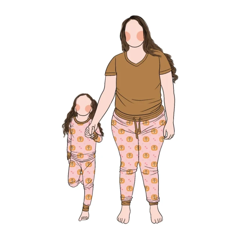 2pcs-Bamboo-Mommy-and-Me-Lounge-Wear-Pajamas-Set-Breathable-Clothing-Set-for-Family