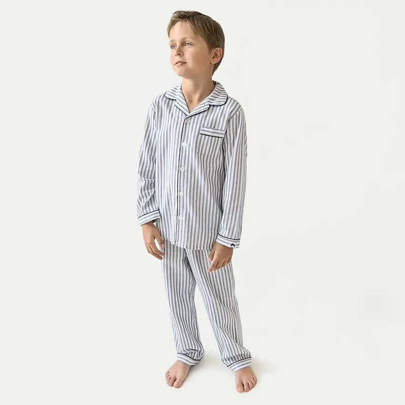 2pcs Kids Pj Set 100% Cotton Stripes Baby Boys Sleepwear Kids Pajamas