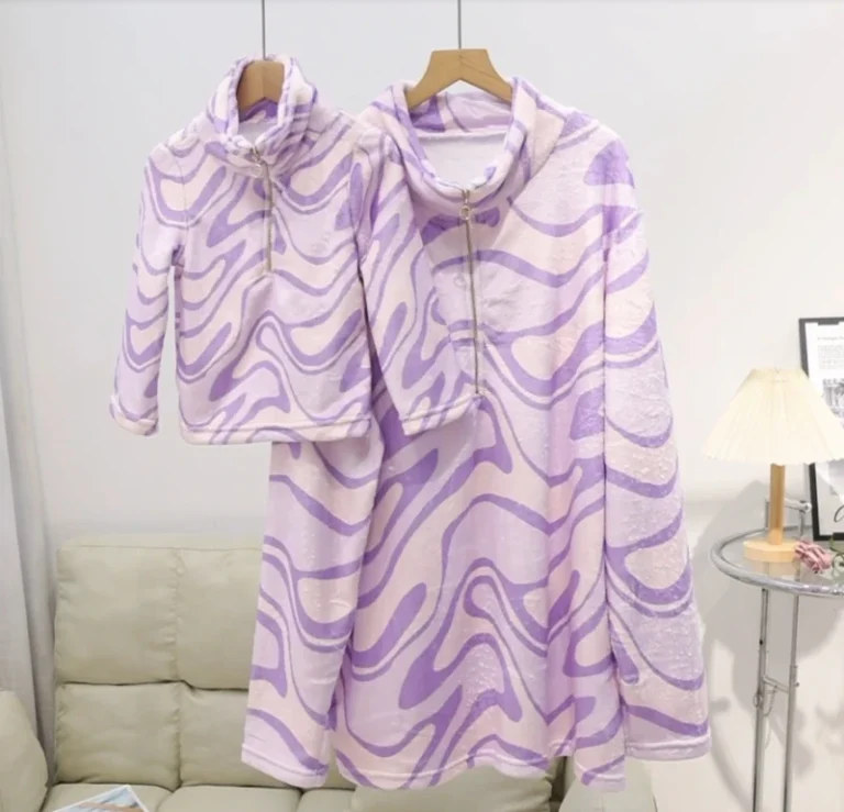 3d-Printing-Customize-Pattern-Family-Pajamas-Purple-Striped-Long-sleeved-Fashion-Custom-Jacket-Women-Kids-Pullover-Sweatshirt